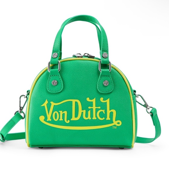 Von Dutch Green and Yellow Satchel/ Bowling Bag - Picture 2 of 8